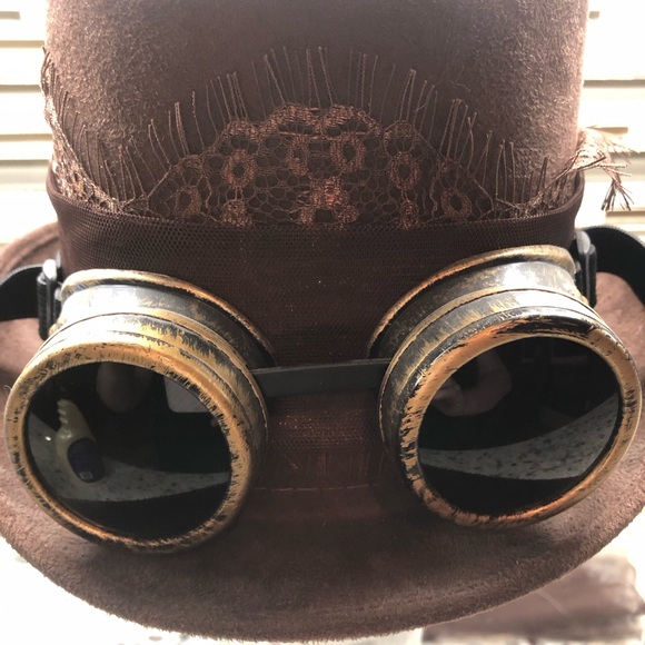 Unisex Brown Steampunk Top Hat One Sits Fits Most Halloween Theater Ren Faire